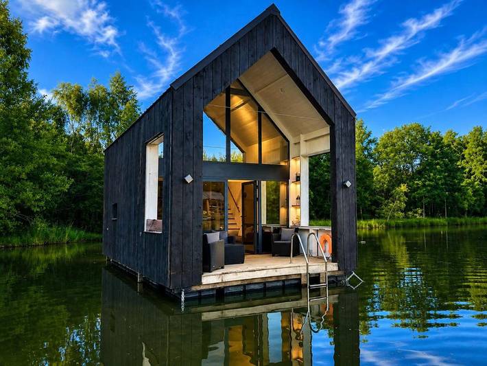Bateau pour 3 personnes, avec Balcon et Terrasse ainsi que Jardin et Vue sur le lac dans le Morbihan