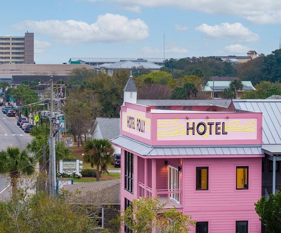 Boutique Hotel Folly Room 2: King Suite with large private balcony in the heart of Folly Beach in Folly Beach, Charleston County