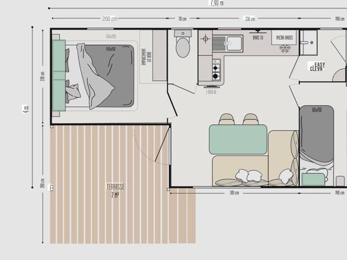 Mobil home pour 5 personnes, avec bassin pour enfant à Banon - 4