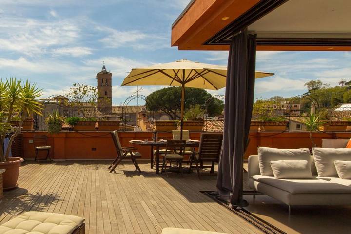 Loft per 6 persone, con panorama e terrazza a Trastevere