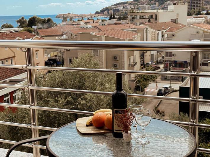 Appart’hôtel pour 2 personnes, avec Balcon et Terrasse ainsi que Jardin et Vue