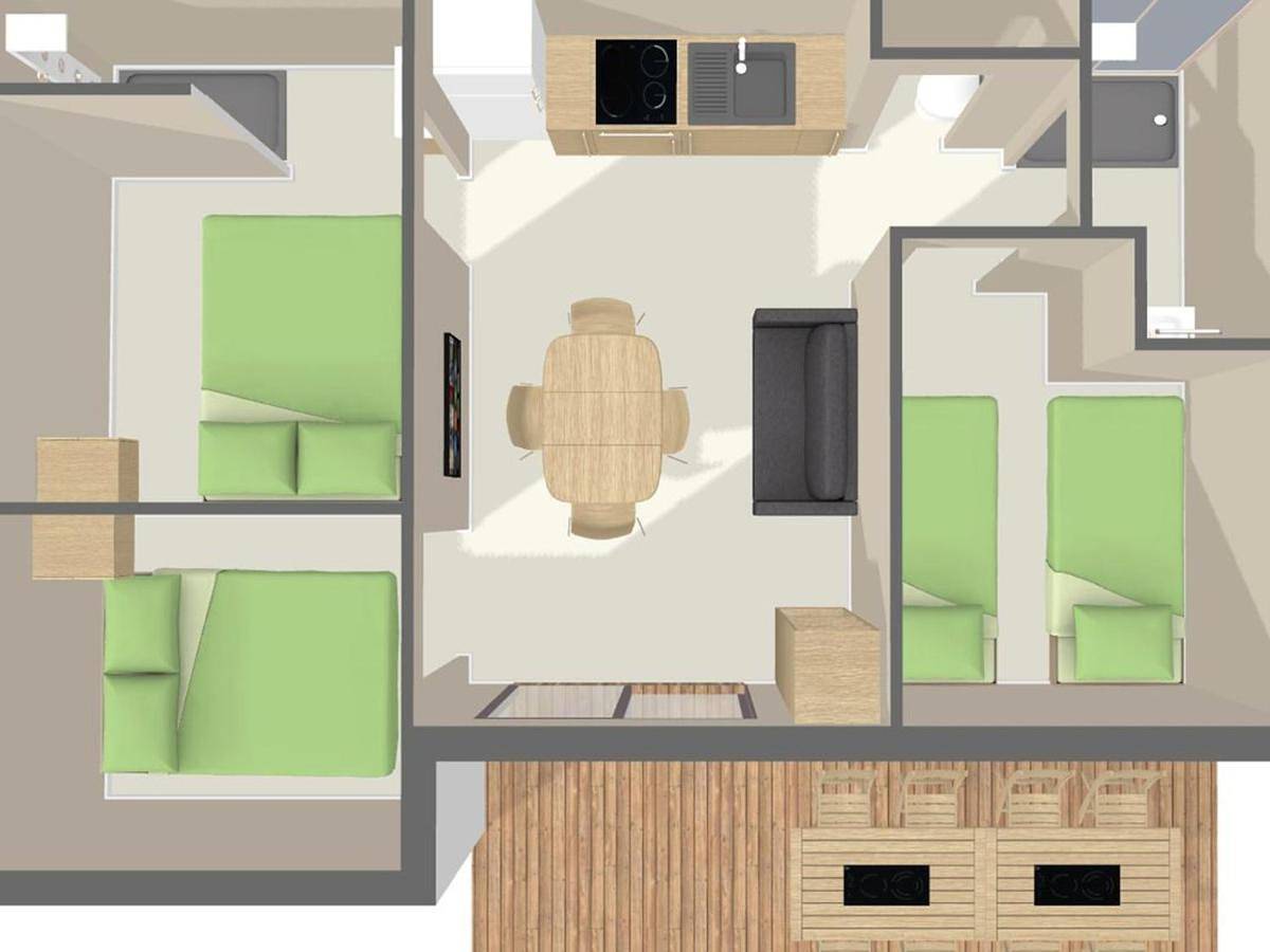 Chalet avec clim, animaux Ok - 6 pers. - Api-1-52-2965 in Coulon, Région de Niort