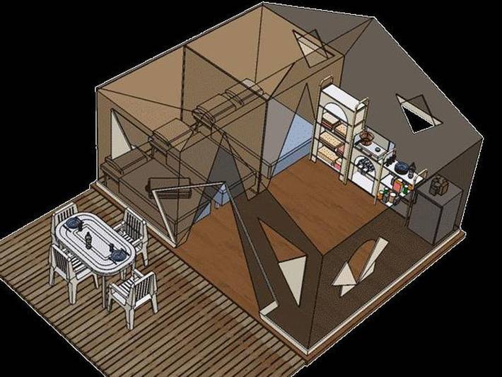 Tente pour 5 personnes, animaux acceptés dans le Jura - 4