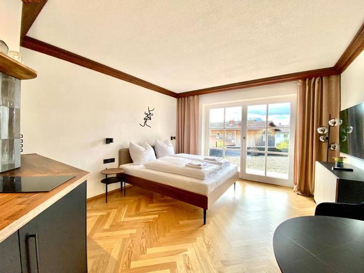 Vakantiewoning voor 2 personen, met terras en uitzicht in Hopfen am See