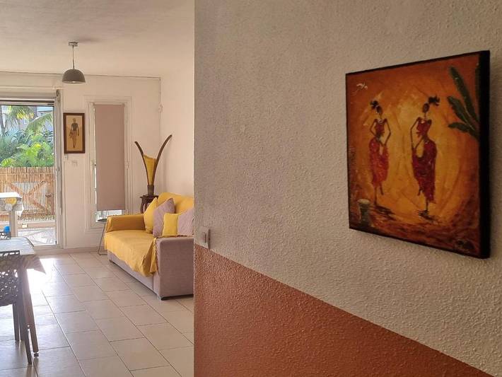 Gîte pour 4 personnes, avec terrasse et vue dans Plage de l'Hermitage