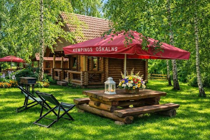 Kemping dla 5 osób, z Taras i Ogród oraz Sauna i Widok w Łotwa
