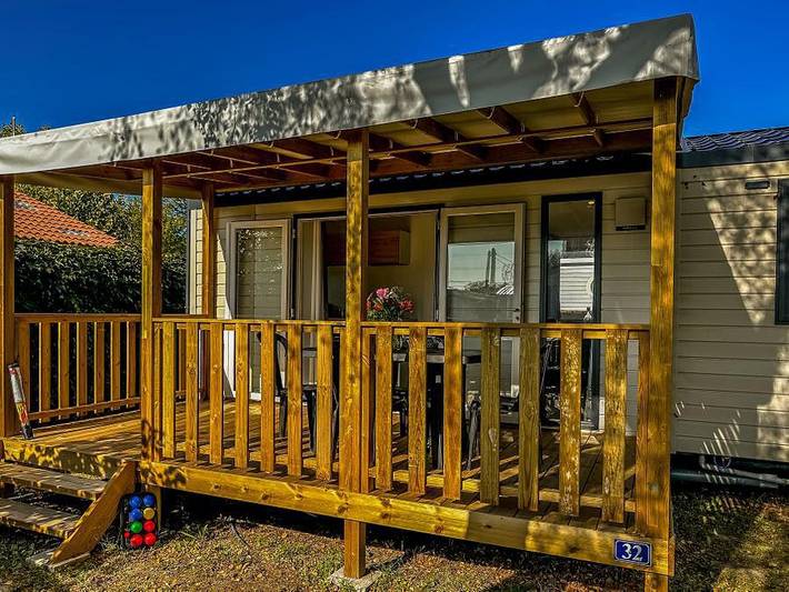 Camping Le Lagon Bleu - Mobilheim 4 personen - Mobilheim Bahia mit 2 Schlafzimmern und Terrasse für 1–4 Personen in Notre-Dame-de-Monts, Vendée