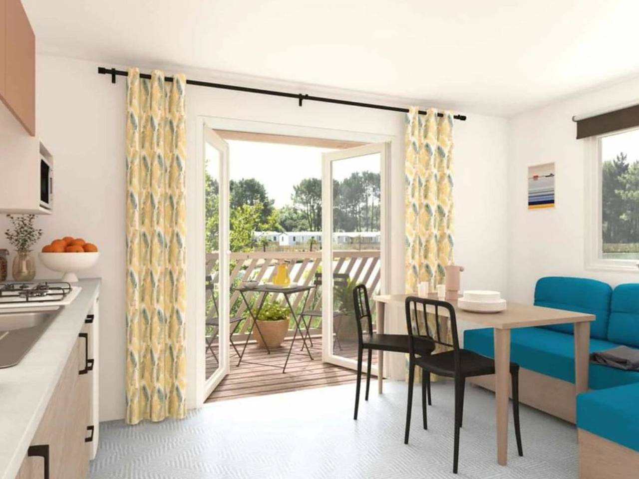 Mobil-home 6 pers, Terraza in Messanges, Côte d’Argent