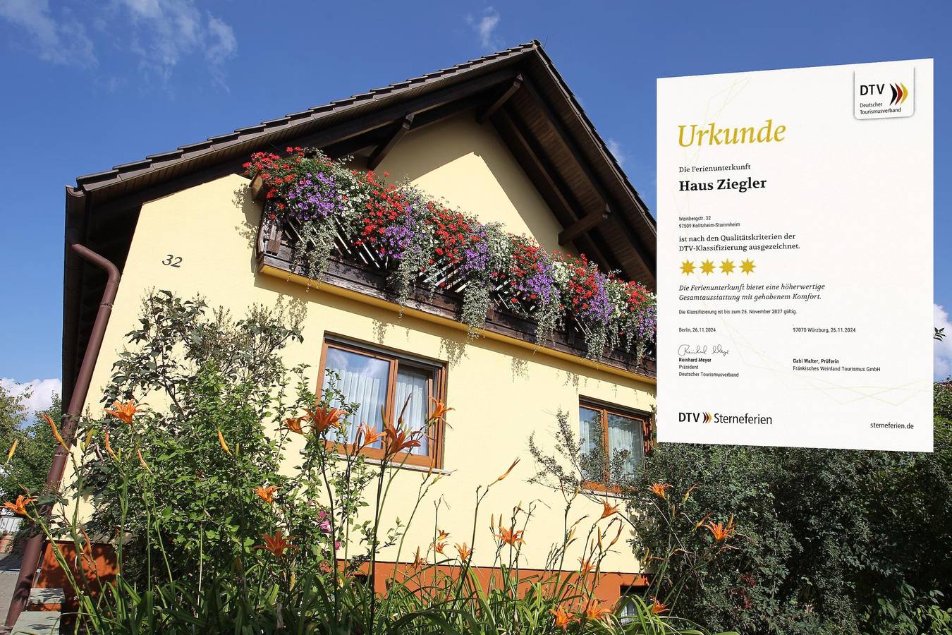 Haus Ziegler - Ferienwohnung (120qm) mit Balkon und Wlan in Kolitzheim, Fränkisches Weinland
