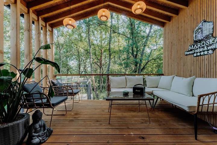 Dom dla 4 osób, z basen i sauna oraz ogród i widok w Węgry