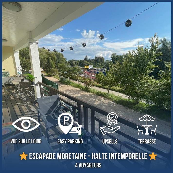 Gîte pour 4 personnes, avec terrasse et vue sur le lac, animaux acceptés à Moret-sur-Loing