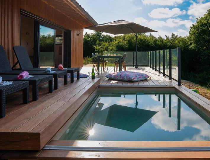Maison de vacances pour 6 personnes, avec Terrasse et Jardin ainsi que Piscine et Vue
