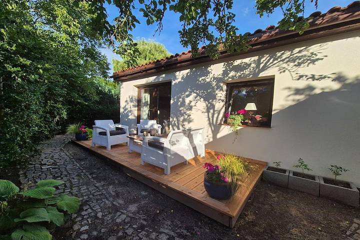Dom dla 2 osób, z sauna i taras oraz ogród i jacuzzi w Wyspa Wolin