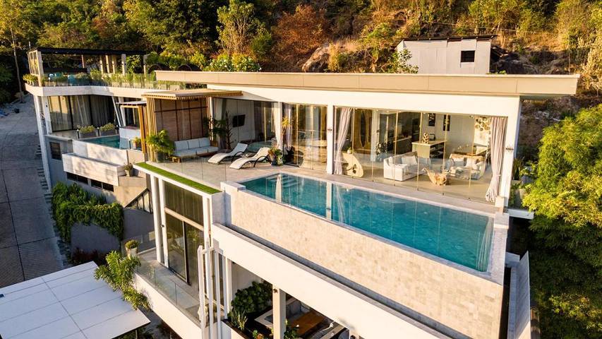 Villa pour 2 personnes, avec vue ainsi que piscine et jardin en Thailande