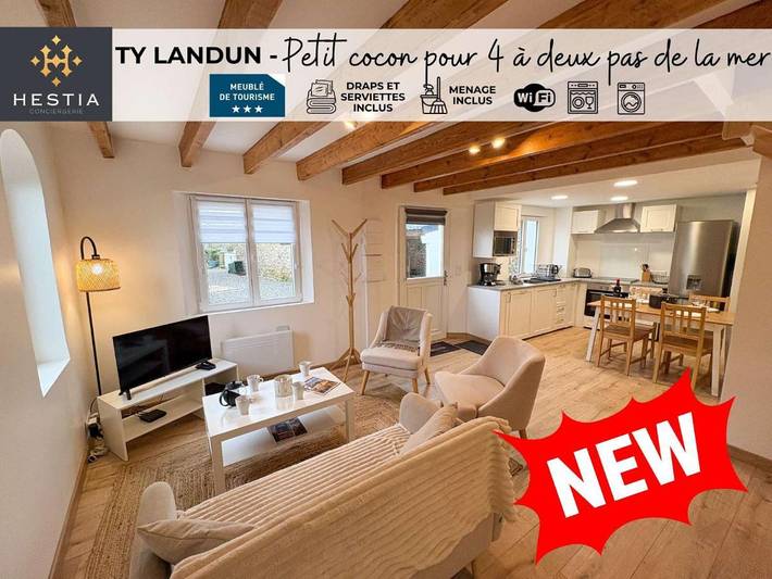 Location de vacances pour 4 personnes, avec jardin dans Plage Trémazan