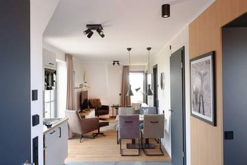 Ferienwohnung für 2 Personen, mit Balkon und Garten sowie Sauna in Grünendeich