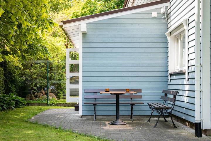 Ferienhaus für 4 Personen, mit Garten und Ausblick sowie Terrasse und Sauna in Litauen