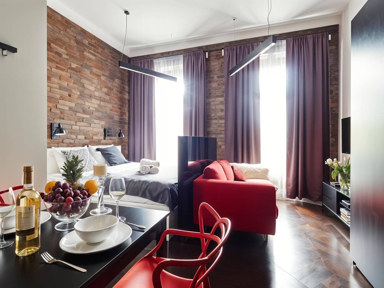 Ganze Wohnung, Studio "Fancy Brick 1" in Krakau, Kleinpolen