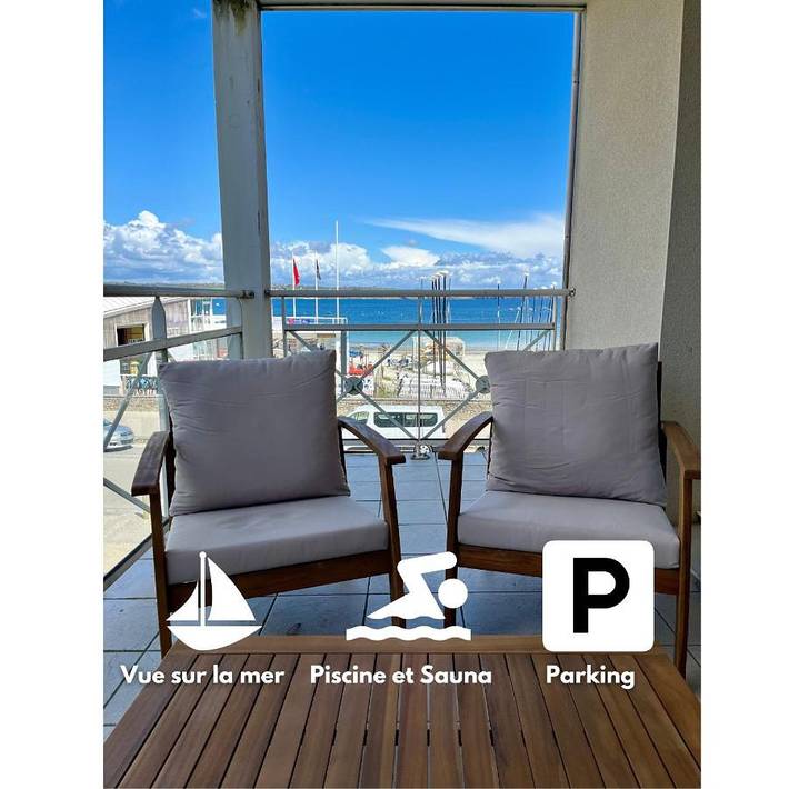 Appartement de vacances pour 4 personnes, avec sauna et vue ainsi que piscine et terrasse, animaux acceptés