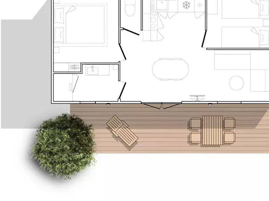 Camping maeva Respire Le Bois de La Gachère - Mobilhome 4 personas - Acogedor Mobil Home 3 Habitaciones 4 Personas + Tv in Olonne-sur-Mer, Les Sables-d'Olonne