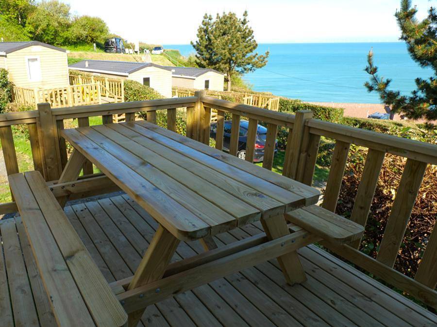 Camping Village de Reneville - Tiny house 4 personen - Roulotte - 20 m² - 2 Zimmer mit Meerblick in Fécamp, Le Havre und Umgebung