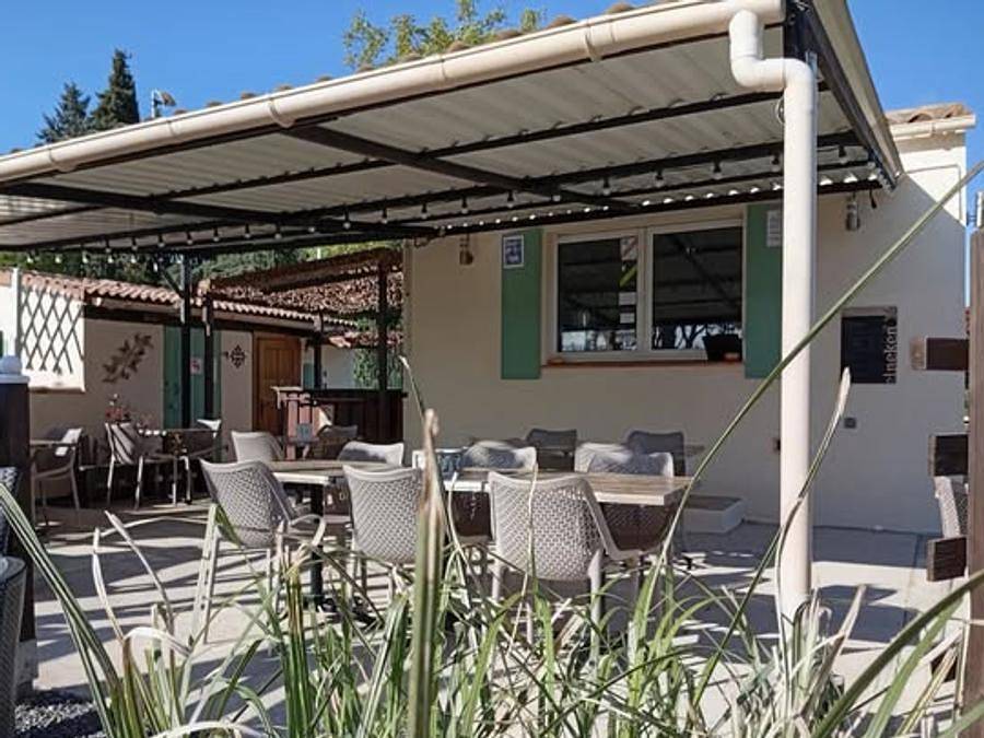 Camping l'Olivier - Chalet 2 personen - Chalet Prestige "Clémentine" 1 Zimmer Klimaanlage in Massillargues-Attuech, Alès und Umgebung