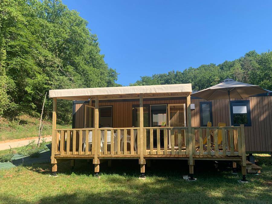 Camping La Castillonderie - Mobilheim 6 personen - Komfort 3 Zimmer - 33m² - Klimaanlage + Tv in Thonac, Périgord Noir