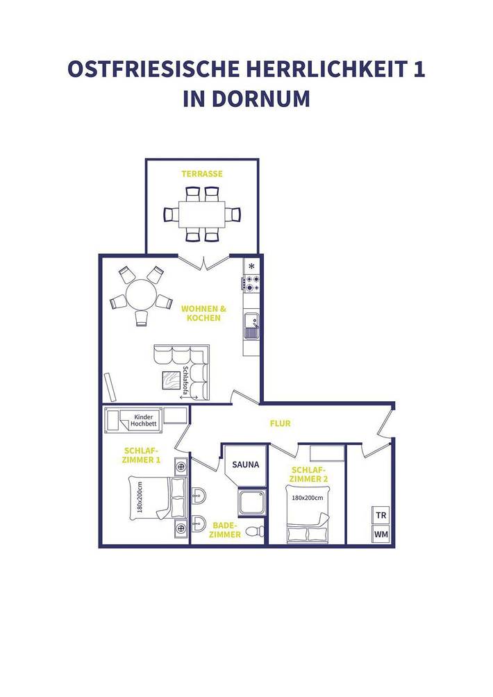 Ferienhaus für 6 Personen, mit Sauna und Ausblick sowie Garten in Dornum (Stadt) - 2