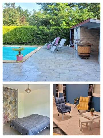 Cottage pour 6 personnes, avec vue ainsi que jardin et piscine à Claix