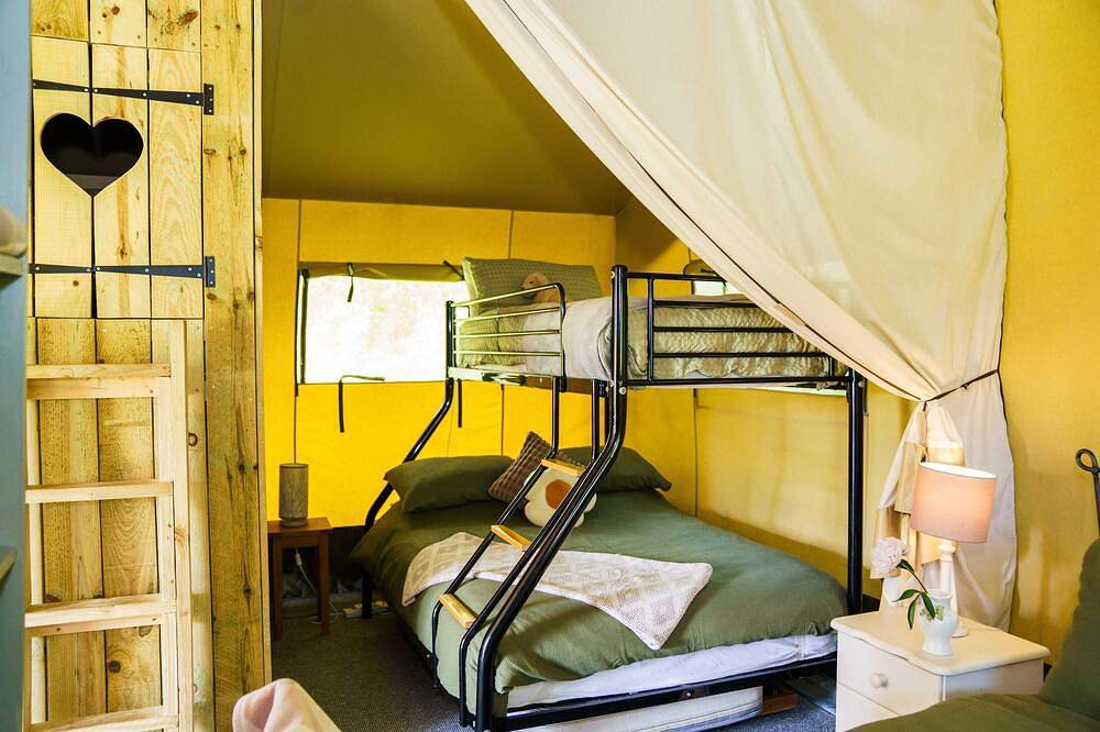 Spacious safari tents with unspoilt views of the Malvern Hills in Castlemorton, Worcestershire