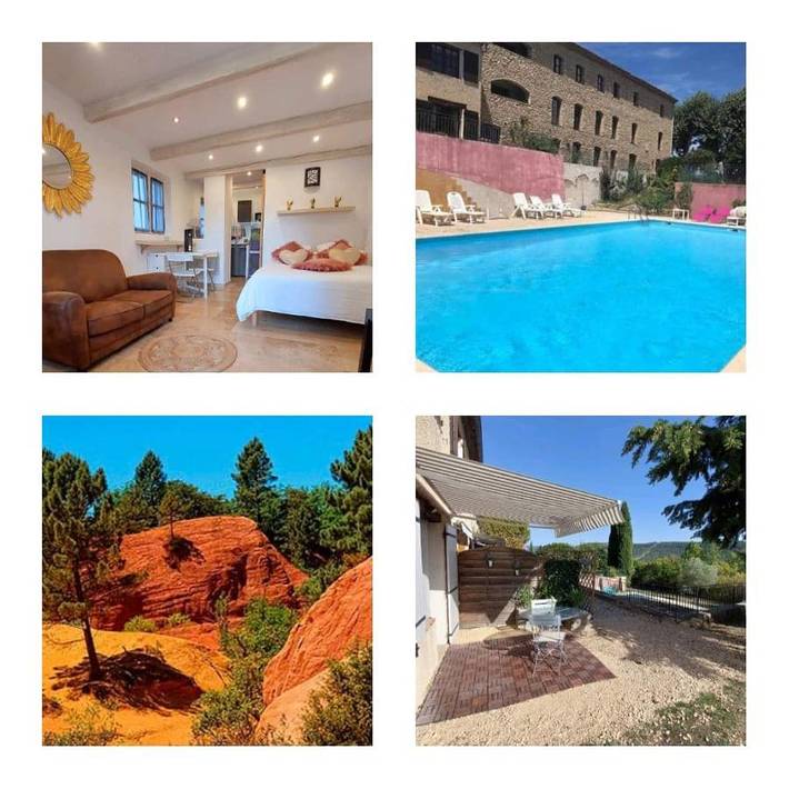 Appartement de vacances pour 2 personnes, avec Terrasse et Jardin ainsi que Piscine et Vue