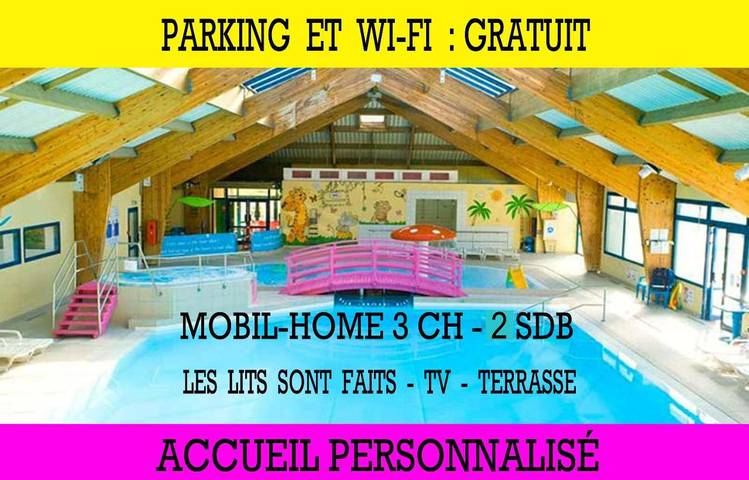 Camping pour 6 personnes, avec Jacuzzi et Terrasse ainsi que Jardin et Piscine