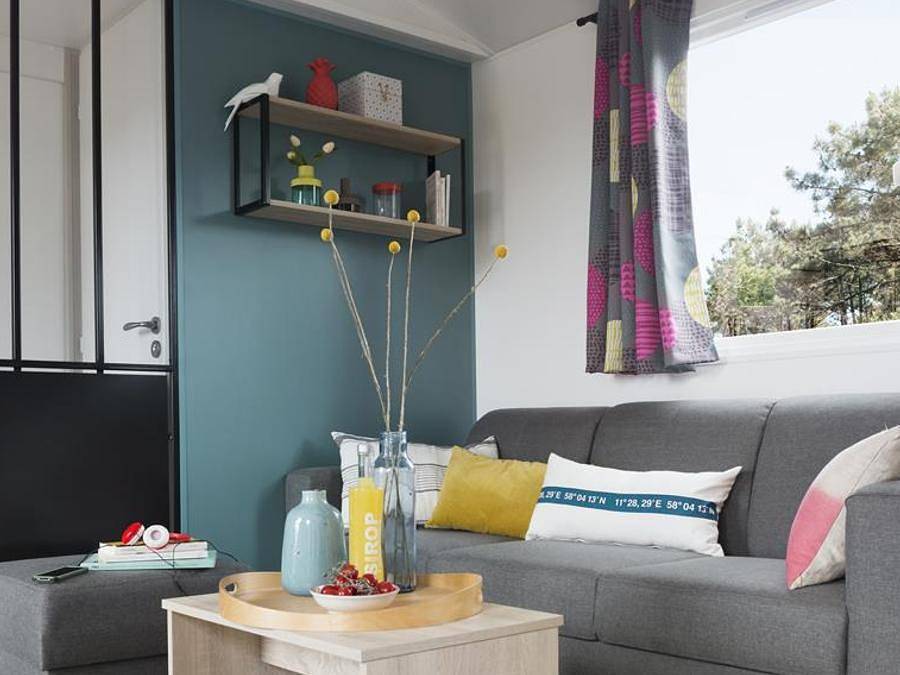 Camping Sites et Paysages - Au Clos de la Chaume - Bungalow 6 personen - Bungalow Kastanie 32 m² mit Holzterrasse in Corcieux, Regionaler Naturpark Belchen der Vogesen