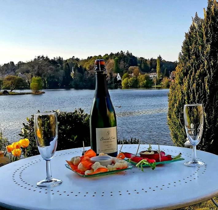 Chambre d’hôte pour 3 personnes, avec Terrasse et Jardin ainsi que Vue sur le lac et Vue à La Feuillée