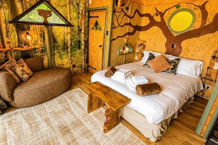Cabaña de madera para 2 personas, con jacuzzi y balcón - 1