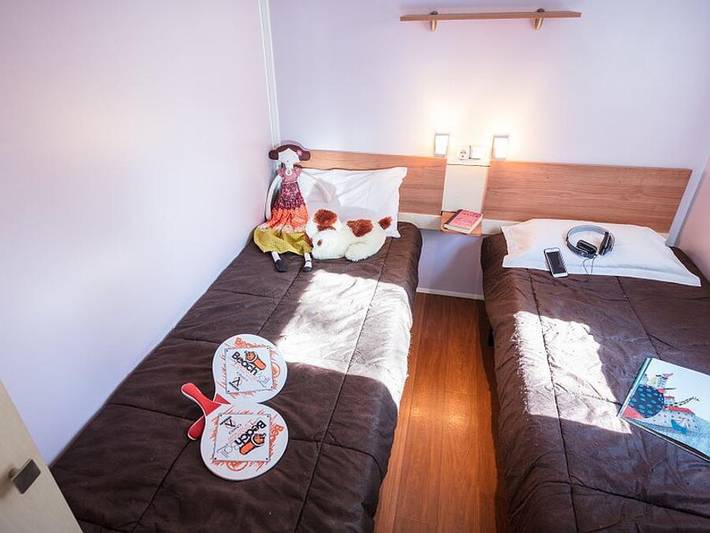 Camping les Dunes - Mobilheim 2 personen - Mobilheim | Classic | 1 Schlafz. | 2 Pers. | Einfache Terrasse | Klima | Tv in Torreilles, Côte d'Améthyste