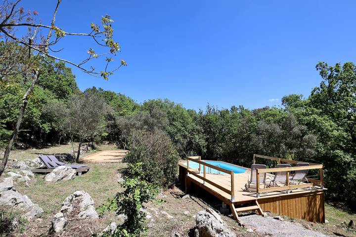 Maison de vacances pour 10 personnes, avec Balcon et Terrasse ainsi que Jardin et Piscine
