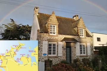 Gîte pour 7 personnes, avec terrasse et jardin, animaux acceptés dans Plage de Grève Blanche