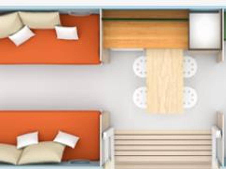 Camping Le Moulin Du Roy - Bungalowzelt 4 personen - Coco-sweet - 2 Schlafzimmer - 16m² in Revel, Lauragais