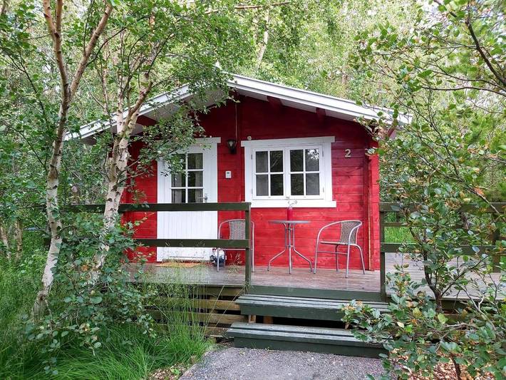Albergue para 2 personas, con Balcón y Jacuzzi además de Terraza y Jardín en Islandia