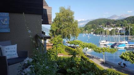 Gîte pour 4 personnes, avec vue sur le lac ainsi que vue et balcon, animaux acceptés à Spiez