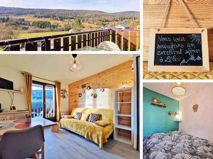 Maison de vacances pour 4 personnes, avec Balcon ainsi que Terrasse et Vue à Mijoux