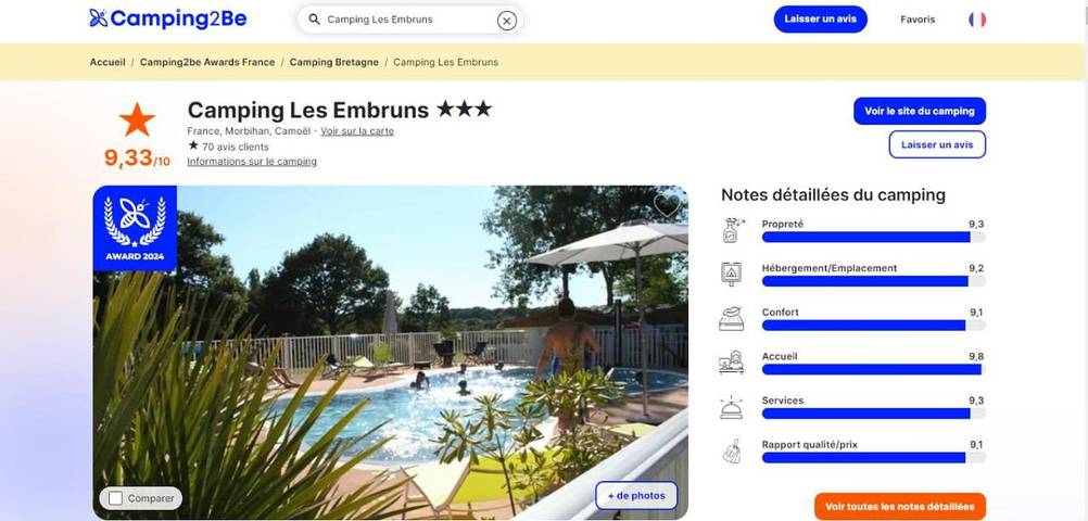 Location de vacances pour 2 personnes, avec vue et balcon ainsi que jardin et piscine à Camoël - 2