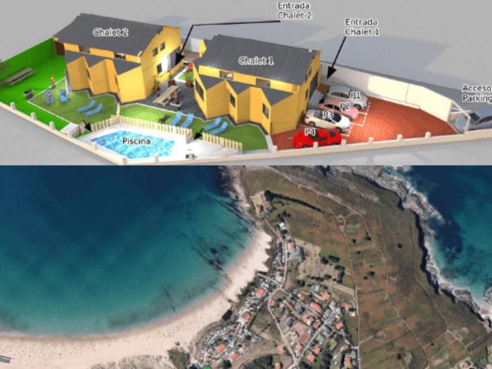 Casa para 11 personas, con jardín además de piscina y vistas en Sanxenxo