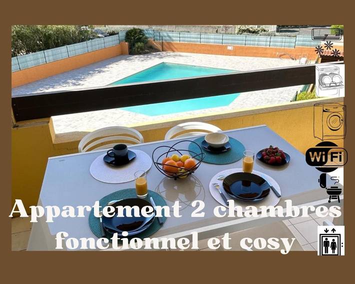 Appartement de vacances pour 6 personnes, avec Balcon et Terrasse ainsi que Piscine et Vue