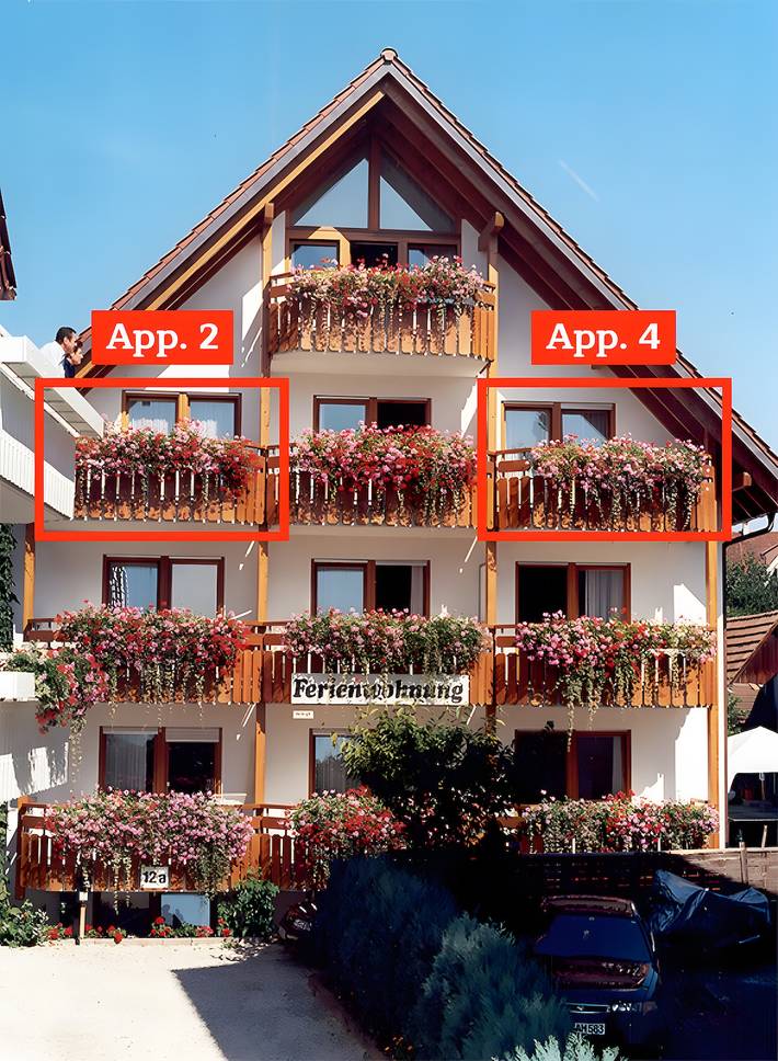 Ferienwohnung für 4 Personen, mit Garten und Balkon sowie Seeblick in Immenstaad am Bodensee