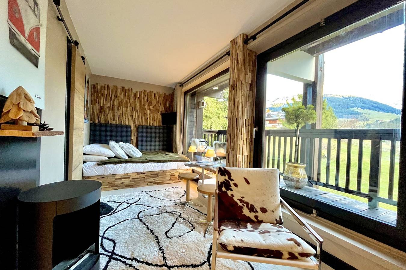 Ganzes Studio, Studio für 2 Personen mit Sauna in Megève, Pays du Mont-Blanc