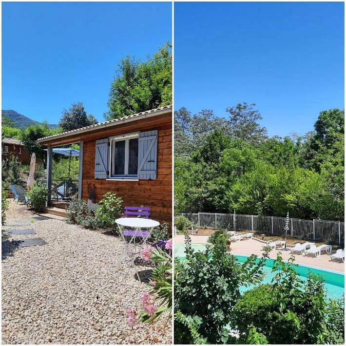 Gîte pour 4 personnes, avec jardin ainsi que piscine et vue, animaux acceptés à Gravières