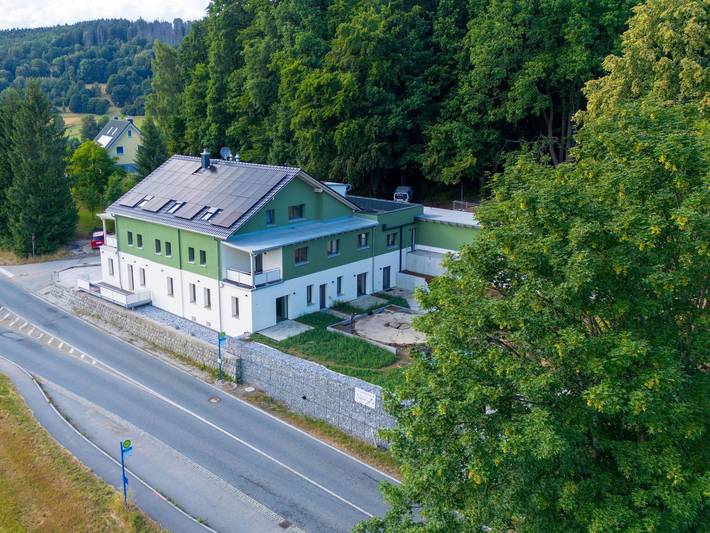 Ferienwohnung für 2 Personen, mit Balkon und Terrasse sowie Pool und Sauna in Sächsische Schweiz
