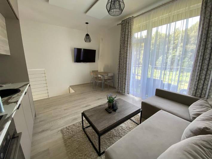 Apartament wakacyjny dla 4 osób, z widok i balkon oraz sauna i basen w Litwa